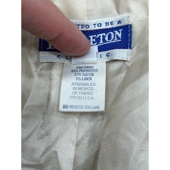 Pendleton Womens Jacket Blazer Classic Long Sleeve Linen Blend Beige Size 12 - Picture 4 of 8